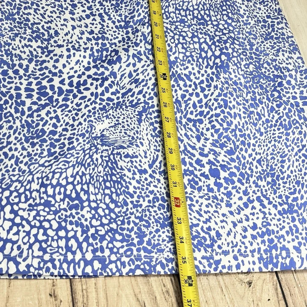 Persifor Blue White‎ Animal Print A-Line Shift Dress Knee Length Sz M Sleeveless - Picture 7 of 7